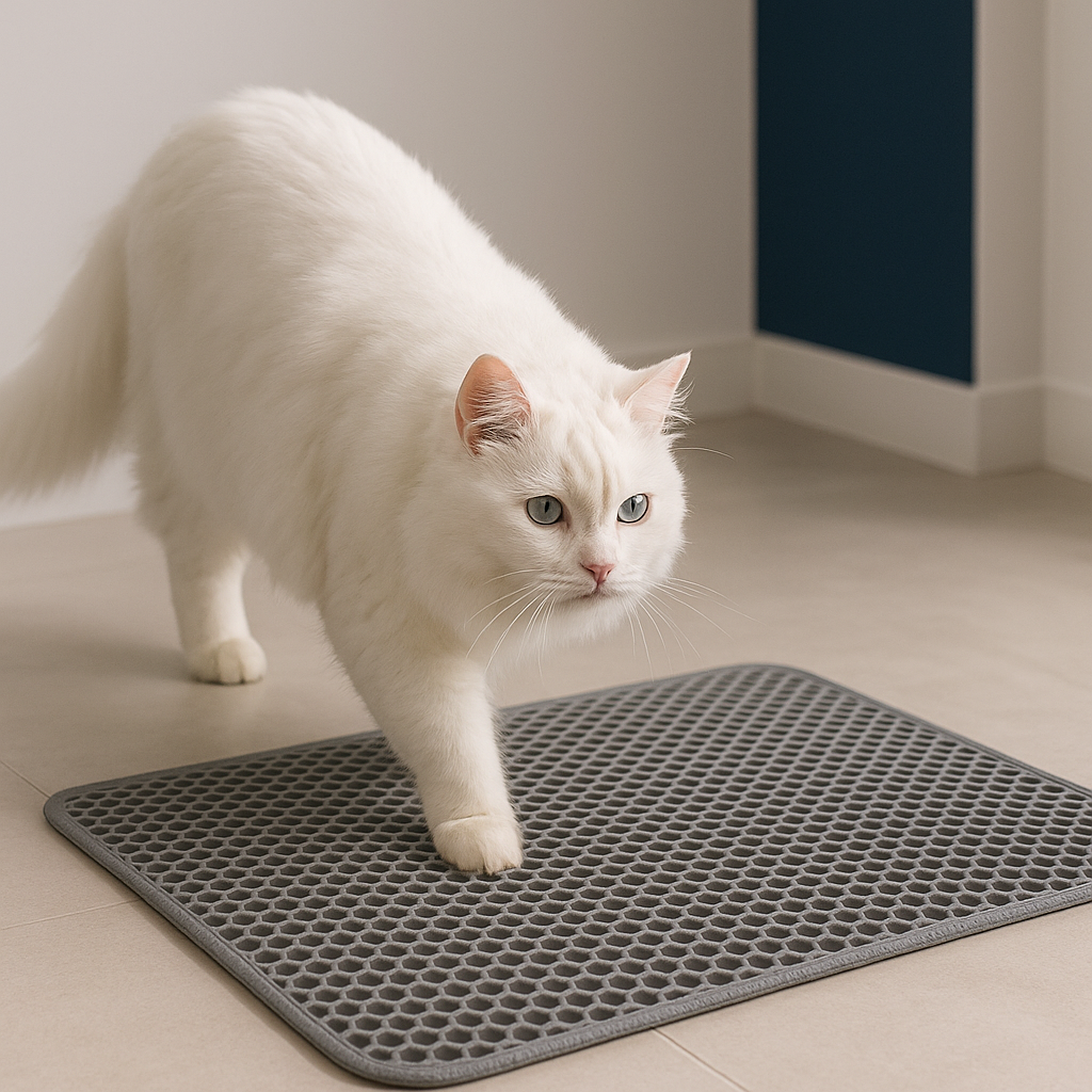 Cat Litter Trapping Mat with cat