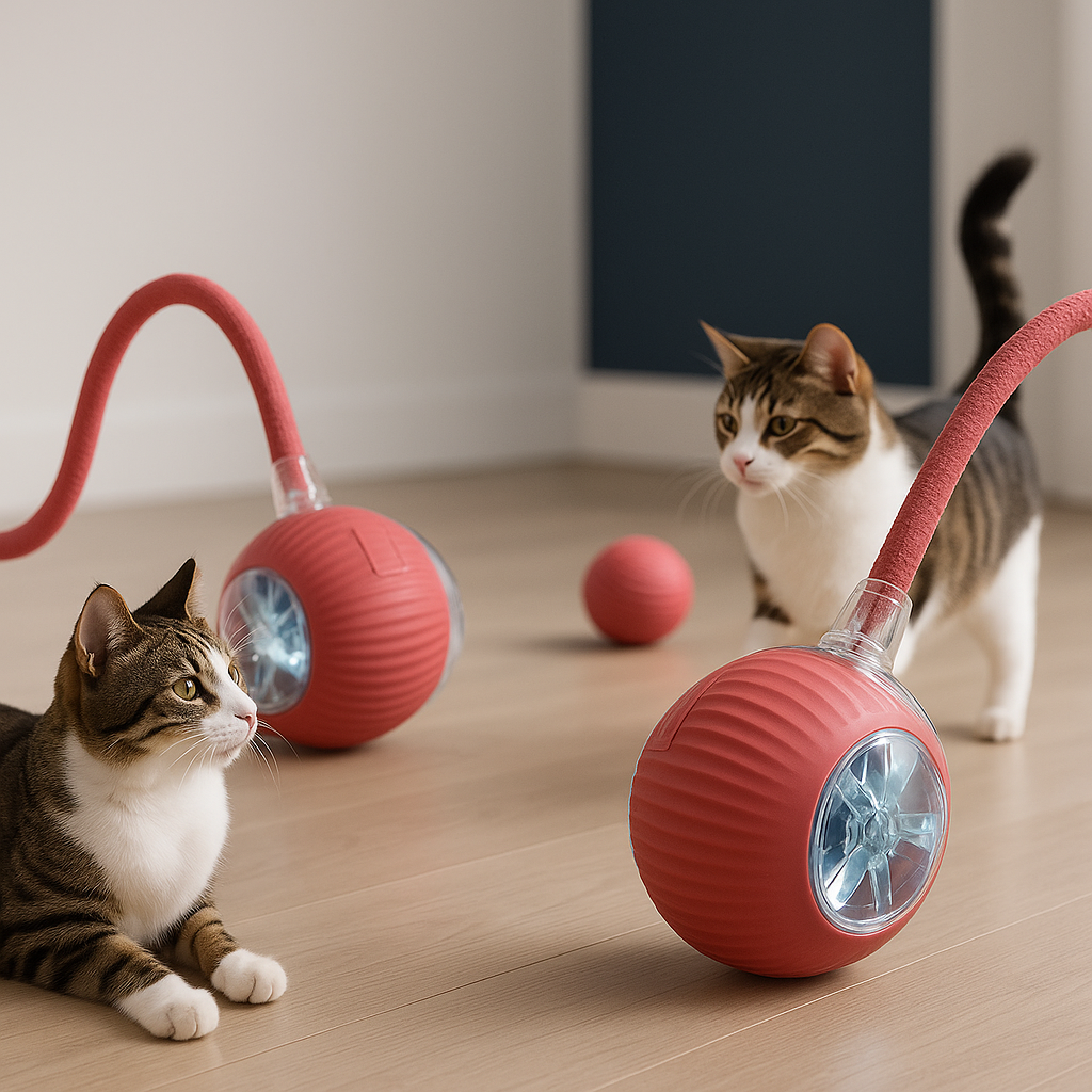 Interactive Rolling Cat Ball with cats